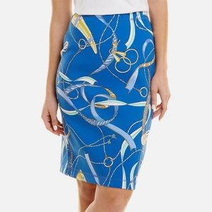 J.Mclaughlin Thalia Catalina Chain Print Pencil Skirt